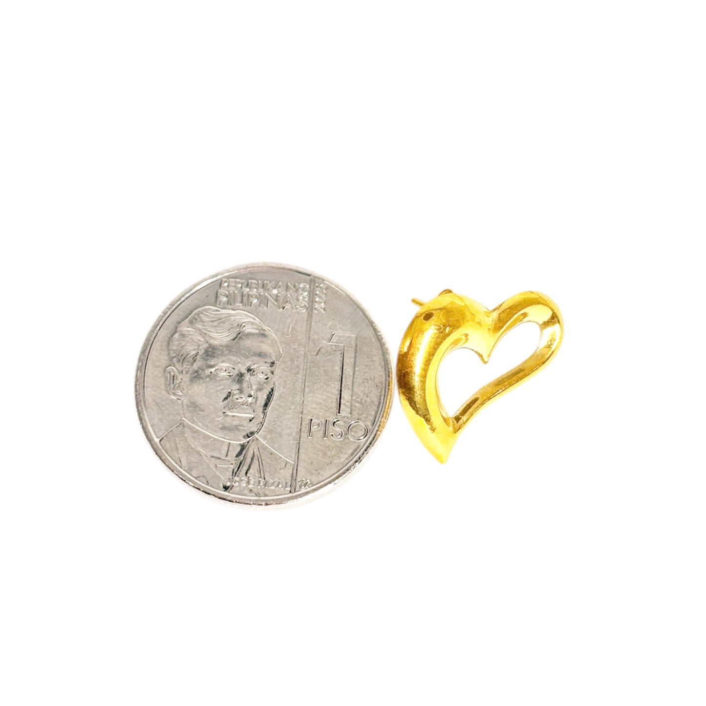 18k Saudi Gold Classic Heart Earring -SKUAP2126EAR1