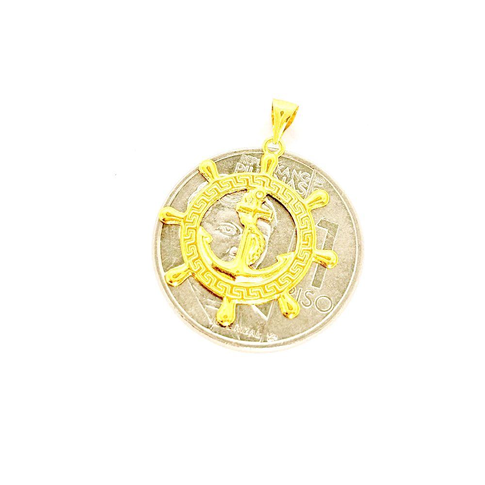 18k Saudi Gold Fenfen Anchor Pendant - SKU-1VA3BV6V