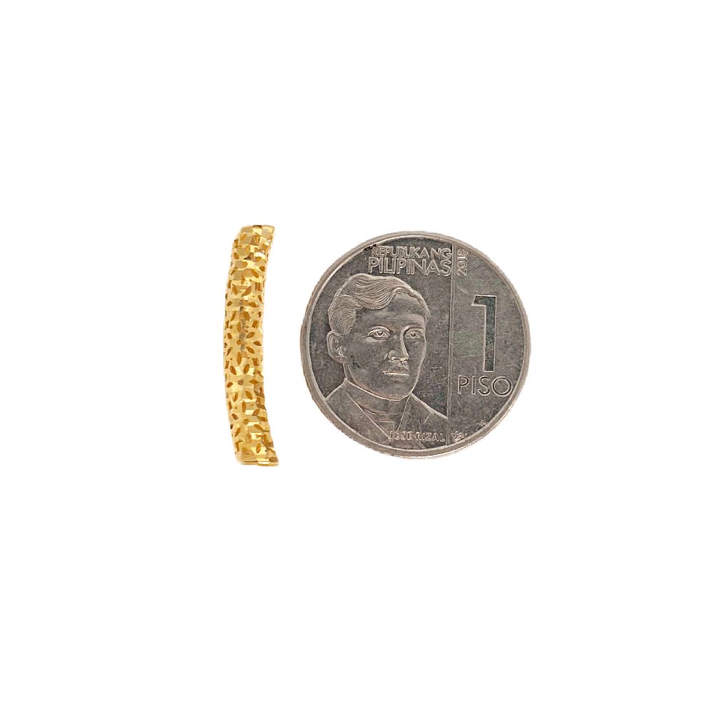 18k Saudi Gold Set Curved Tube + Foxtail Chain 18"