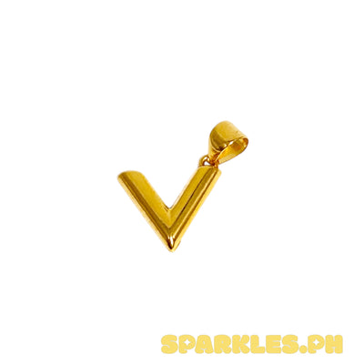 18k Saudi Gold V Style Pendant .28 grams -SKU-RNNQ0FOY