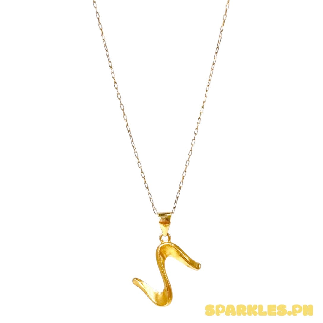 18k Saudi Gold Karkar Chain 18" + 18k Saudi Gold Wave Pendant