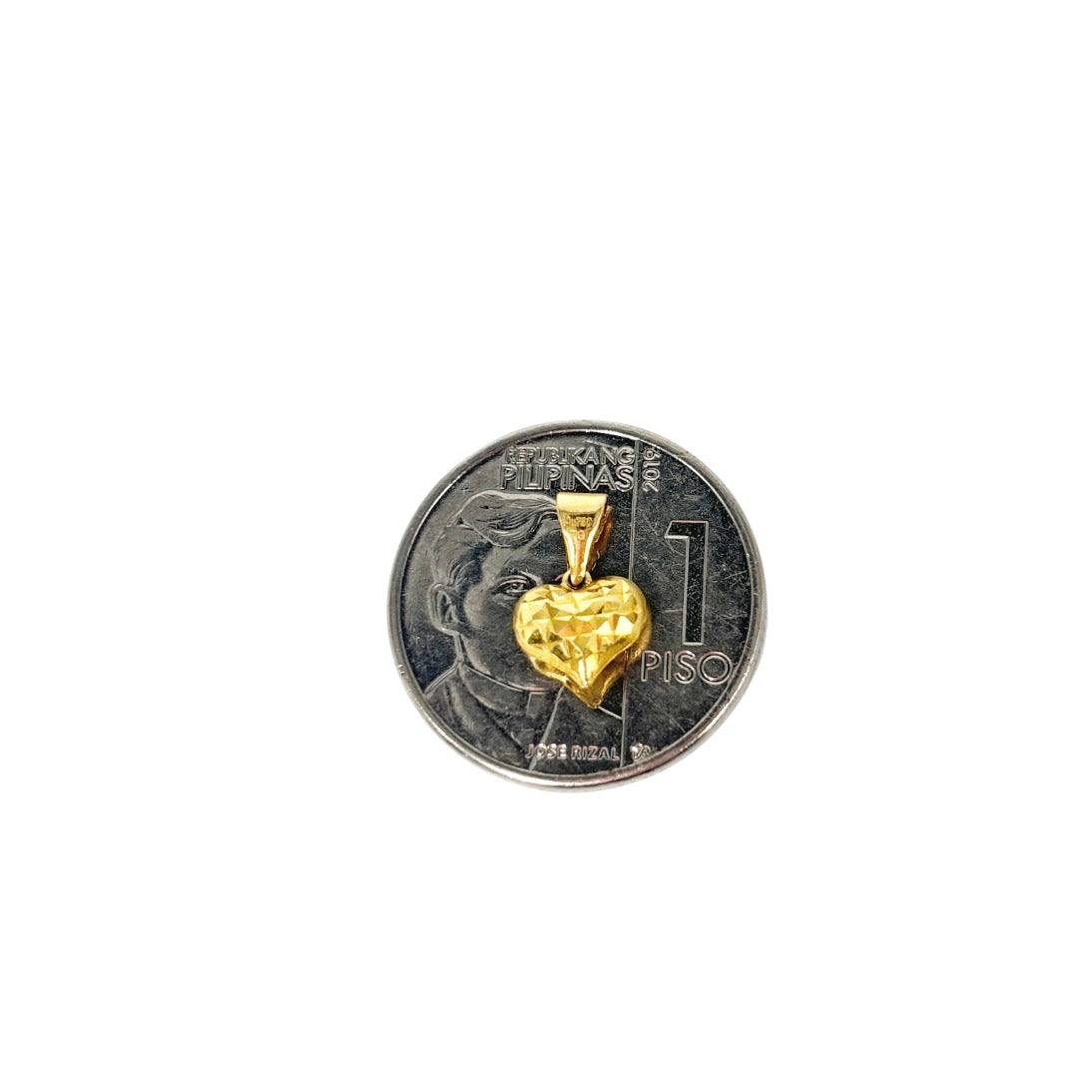 18k Saudi Gold Karkar Chain 18" + 18k Saudi Gold Diacut Heart Buo Pendant