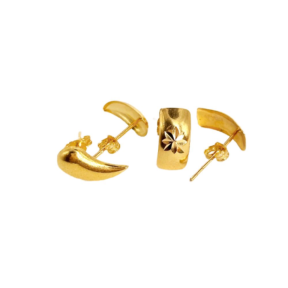 18k Saudi Gold Combo Teardrop Earring & Your Earring