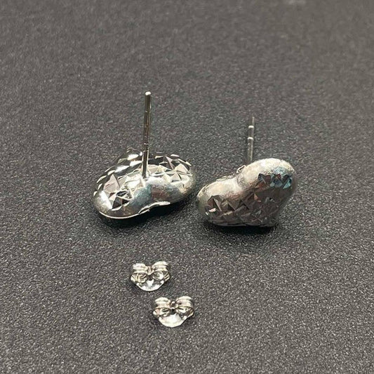 18k white gold dia heart buo earring solid pawnable
