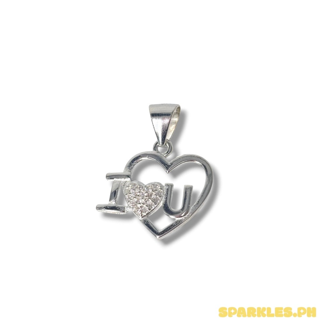 92.5 Sterling Silver - I Love U Pendant