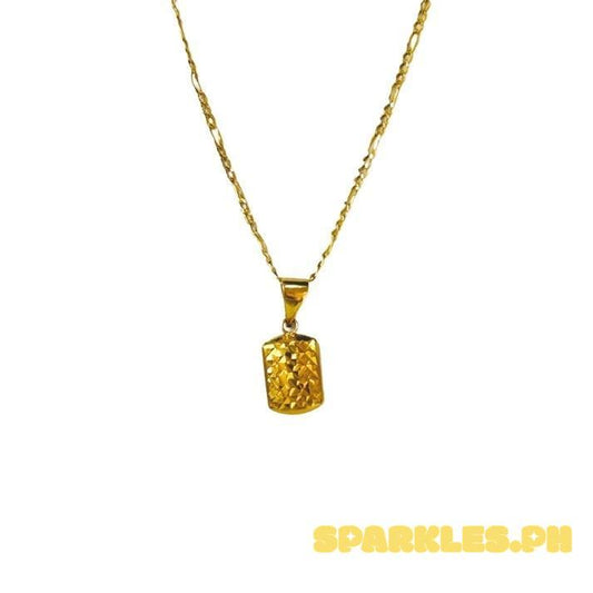 18k Saudi Gold Set DiaSquare + Figaru 16”