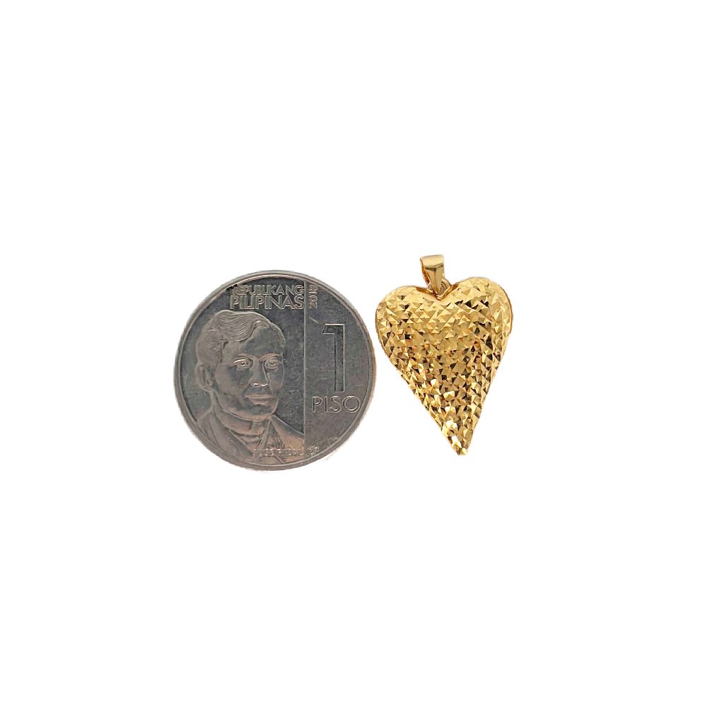 18k Saudi Gold Set Pyramid Heart + Cadena Chain 20"