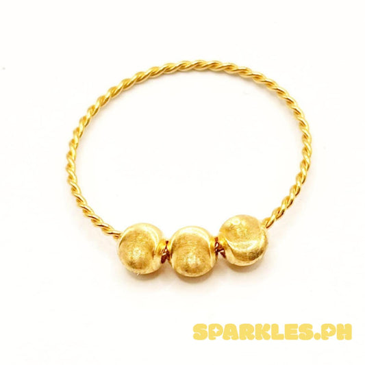 18k Saudi Gold Twisted Cat Eye Ring - SKU-NXERZ9Y