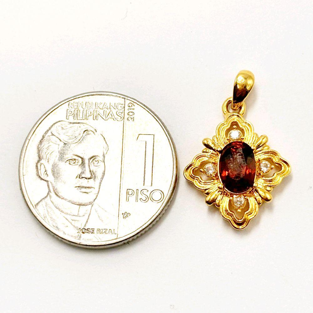 18k Saudi Gold Darna Garnet HOLLOW - SKU-12EO3IWG