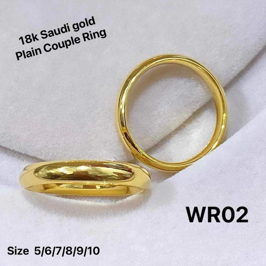 Plain Couple Ring / Wedding Ring Solid 18k Saudi Gold