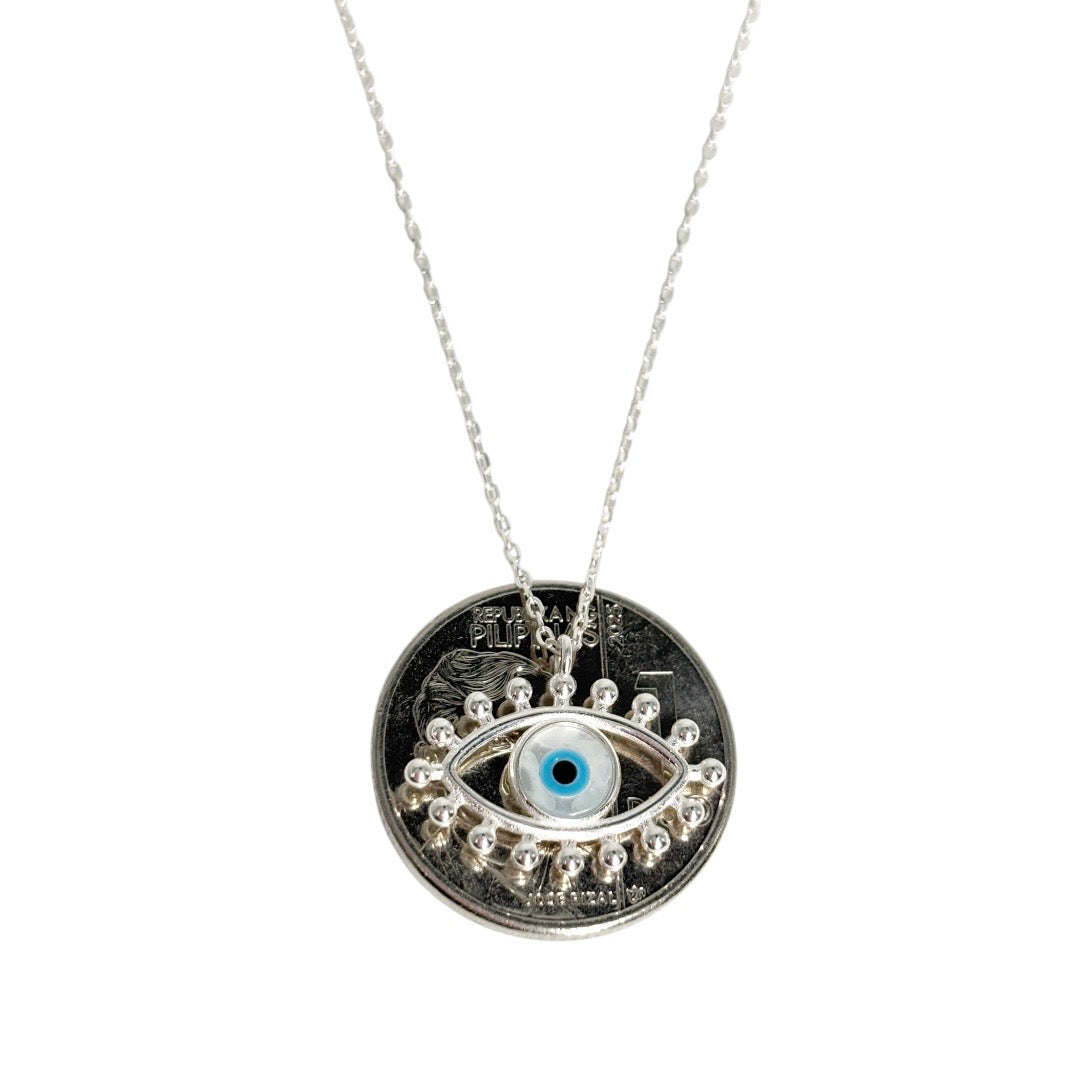 MT - 92.5 Sterling Silver - Flower Clover Necklace