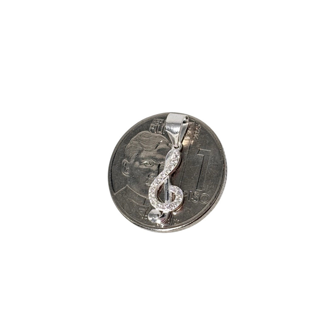 92.5 Sterling Silver - Musical Note Pendant