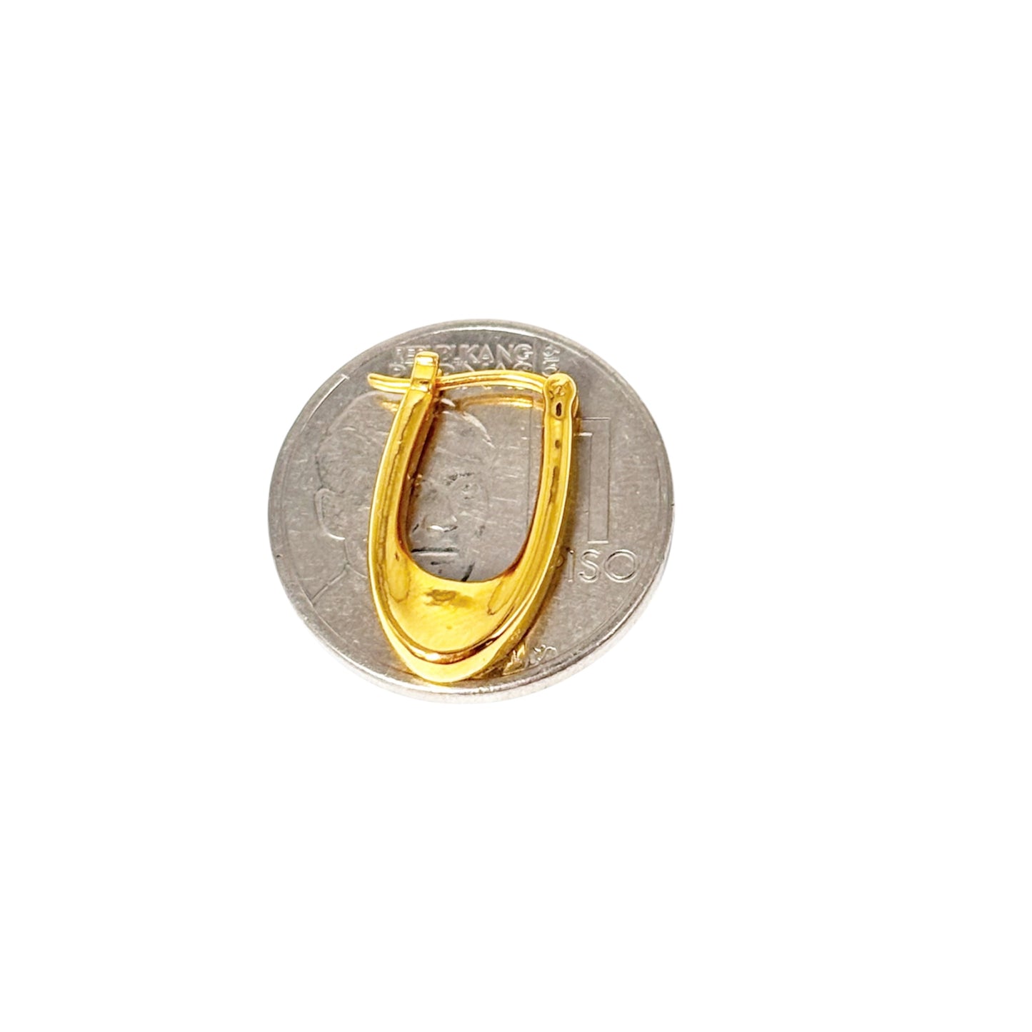 18k Saudi Gold Oval U Hoop Earring