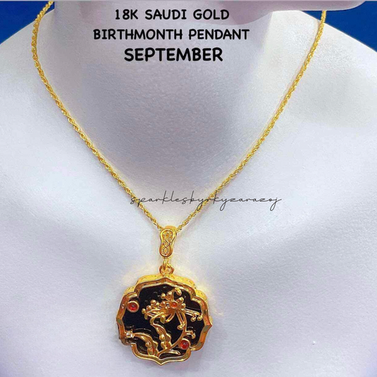September Birthmonth Pendant 18k Saudi Gold