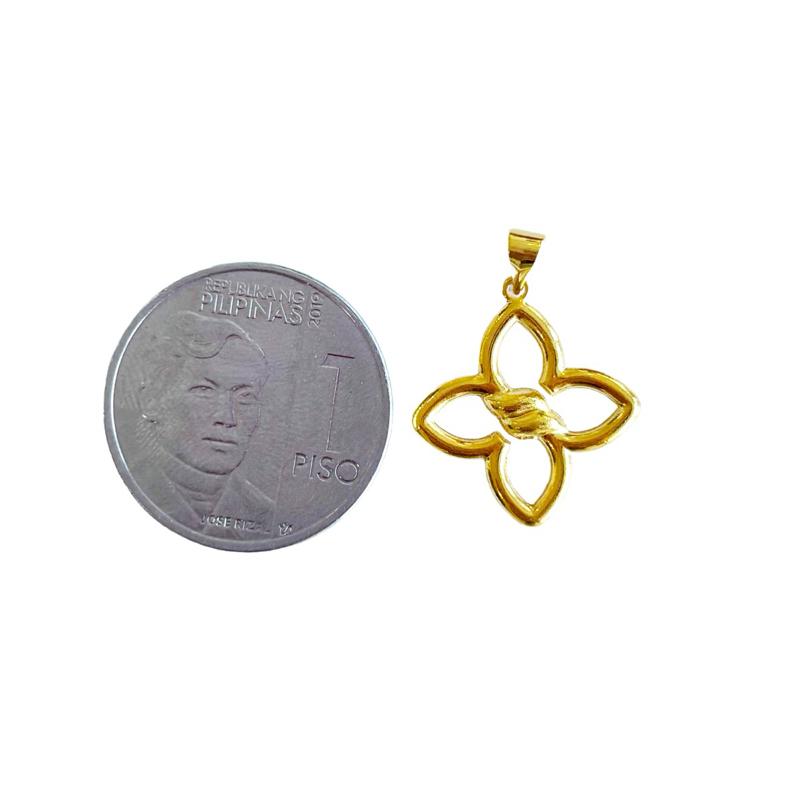 18k Saudi Gold Intertwined Pendant - SKU-IOAEF38M