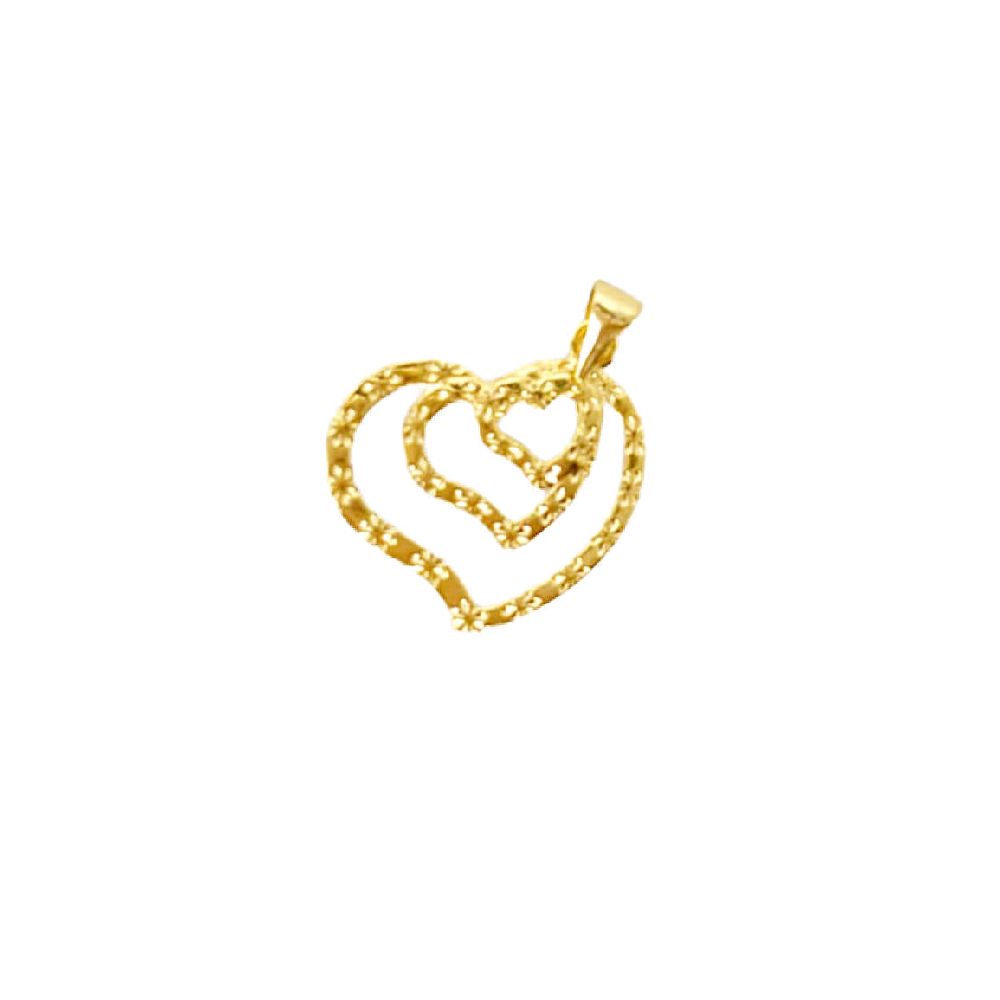 18k Saudi Gold Garden Heart Pendant - SKU-CPZA4O35