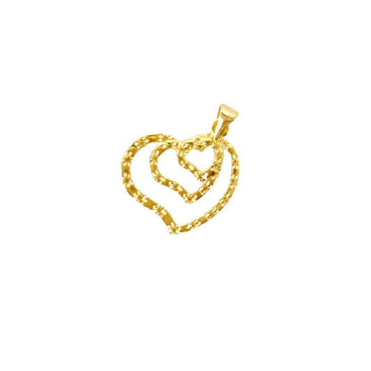 18k Saudi Gold Garden Heart Pendant - SKU-CPZA4O35