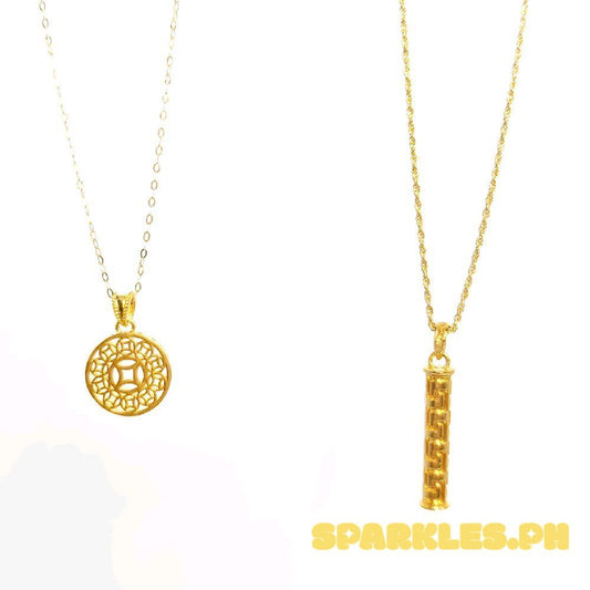 18k Saudi Gold Set Money Catcher Hollow + Tauco Chain lv1 & Long Hook Barrel Hollow + Rope Chain 16"