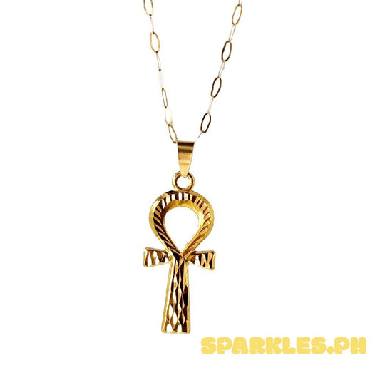 18k Saudi Gold Cross Key + Micro Paperclip 20"