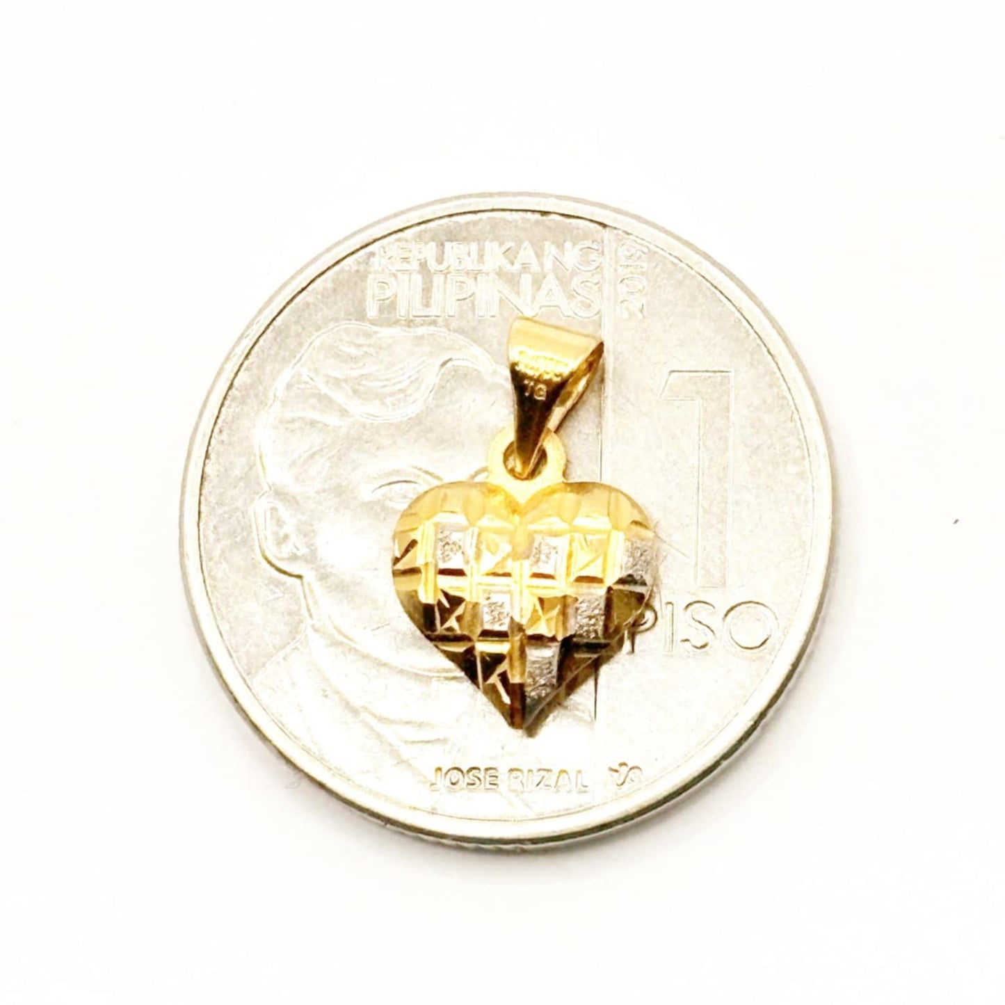 18k Saudi Gold Heart 2Tone Pendant Solid Pawnable