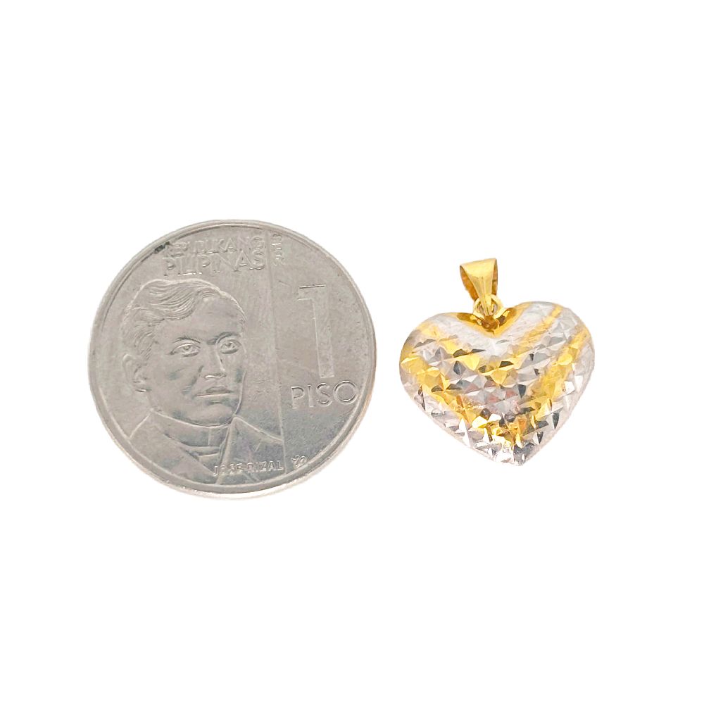 18k Saudi Gold Set Jumbo 2Tone Heart + Figaru 20"