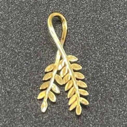 18k Saudi Gold Fern Pendant Solid Pawnable