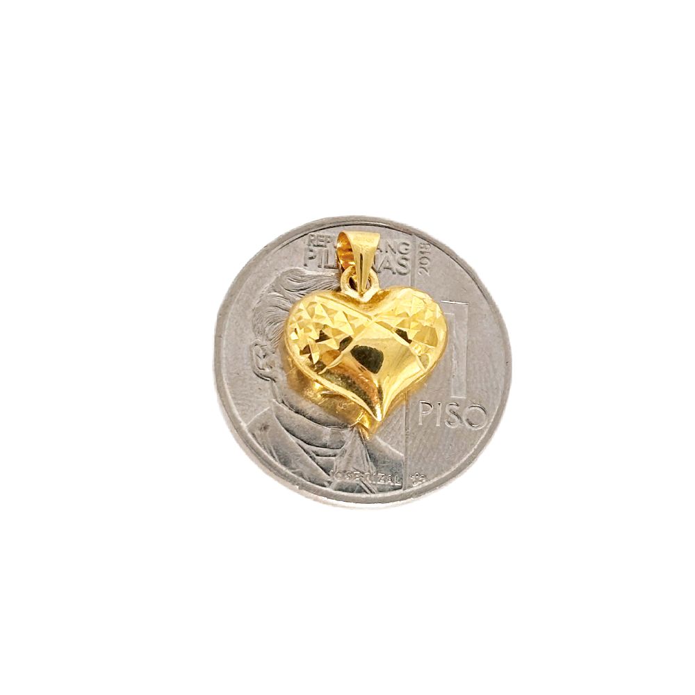 18k Saudi Gold Diacut Infinity Heart Pendant - SKU-6LRMWO2V