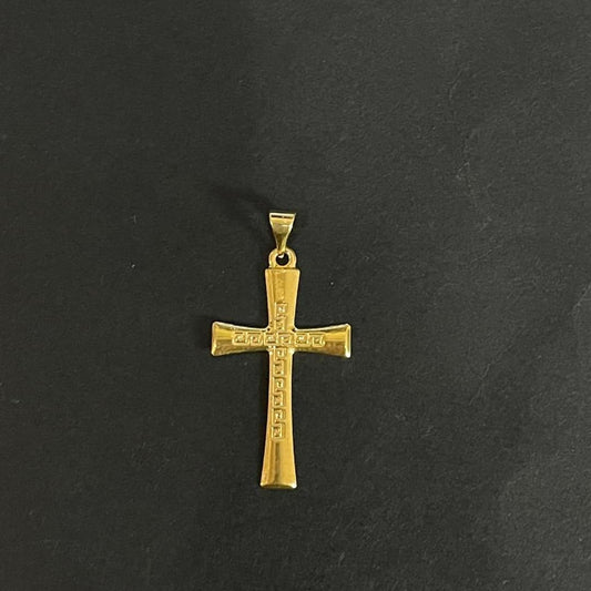 18k Saudi Gold Fenfen Cross Pendant Solid Pawnable