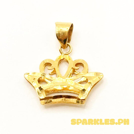 18k Saudi Gold Corona Pendant Solid Pawnable - SKU-LPVQ7Z4W