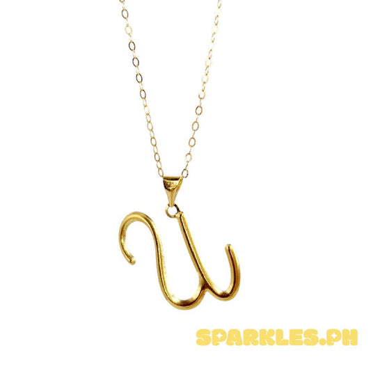 18k Saudi Gold Set Letter Pendant Style + Tauco Chain lv1