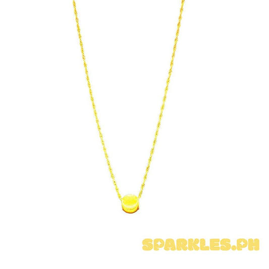18k Saudi Gold SET Gold Cat Eye + Twisted Chain 18"