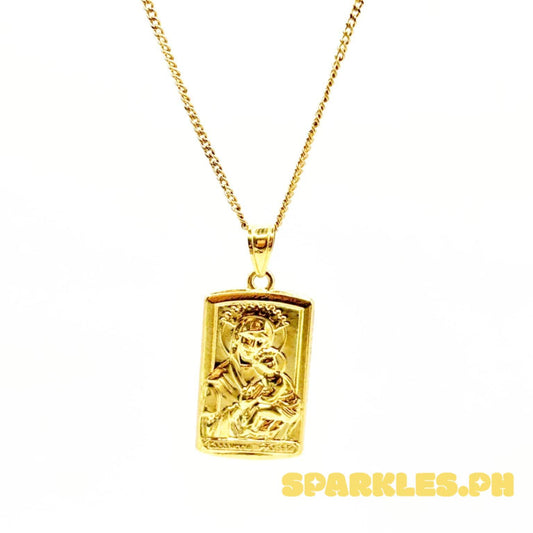 18k Saudi Gold Set Sacred Pendant + Cadena Chain 20"