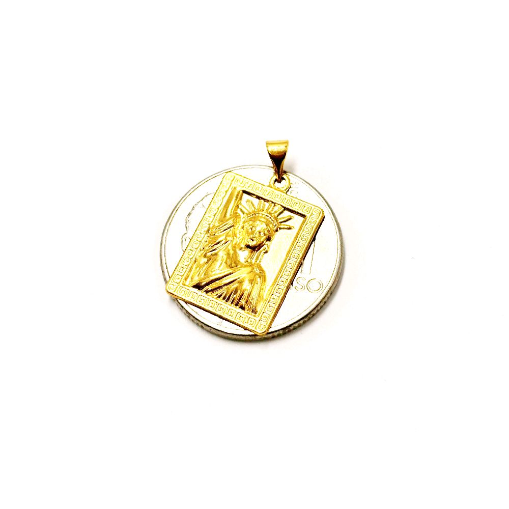 18k Saudi Gold Fenfen Statue Pendant - SKU-GJQWW16Q