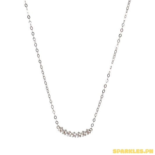 18k Natural Diamond - White Gold Align Necklace
