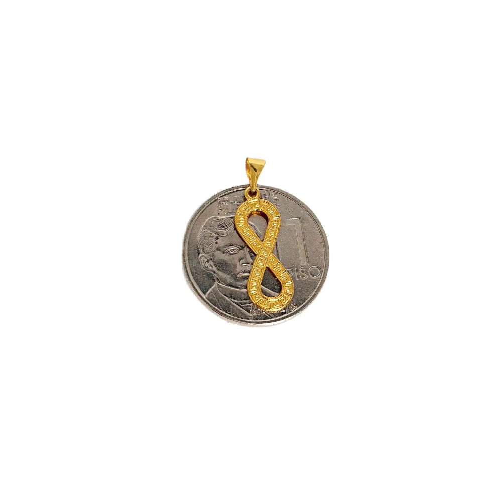 18k Saudi Gold Karkar Chain 18" + 18k Saudi Gold F Style INFINITY Pendant