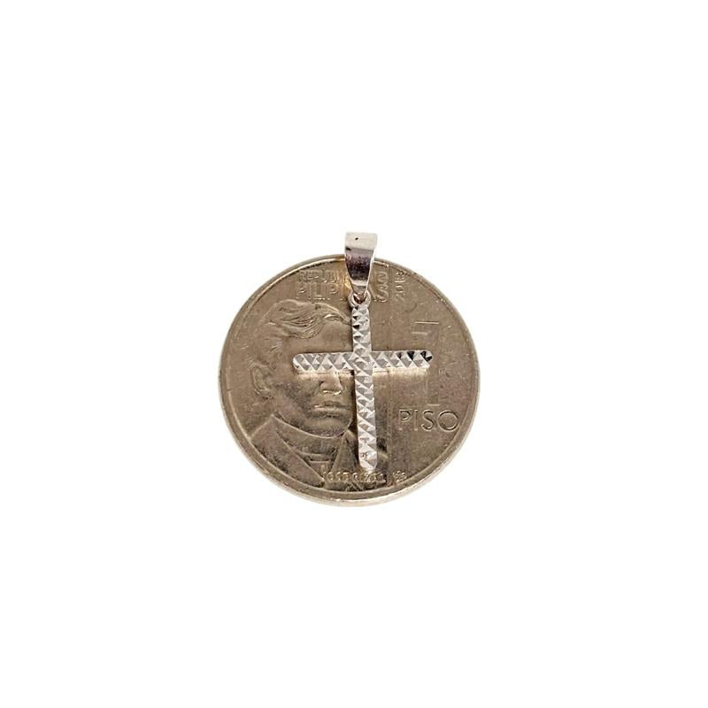18k Saudi Gold WG Dia Cross Pendant -SKUFE1626PEN2