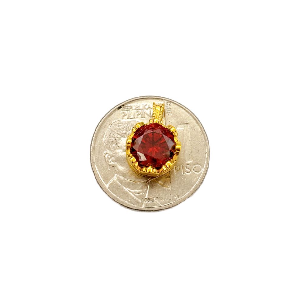 AMPAW/HOLLLOW 18k Saudi Clear Stone - Red Pendant
