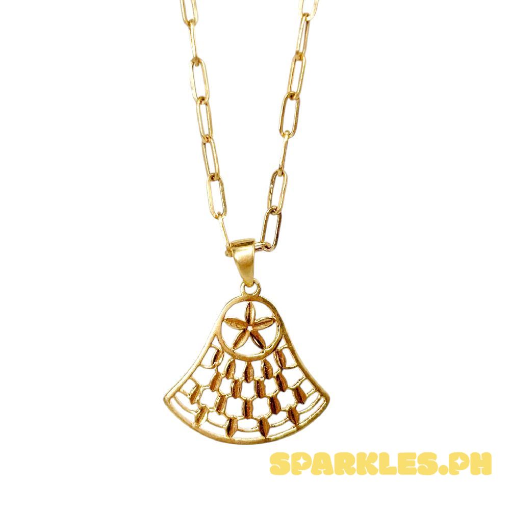 18k Saudi Gold Set Star Bell + Micro Paperclip Makapal 18"