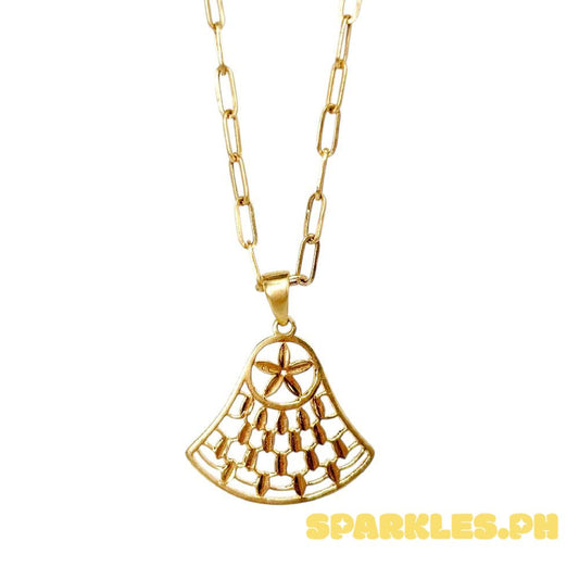 18k Saudi Gold Set Star Bell + Micro Paperclip Makapal 18"