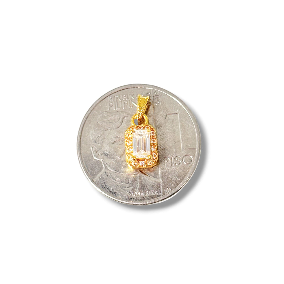 18k Saudi Gold Rope Chain 18" +  AMPAW/HOLLOW 18k Saudi Gold Luxe Moissanite Pendant