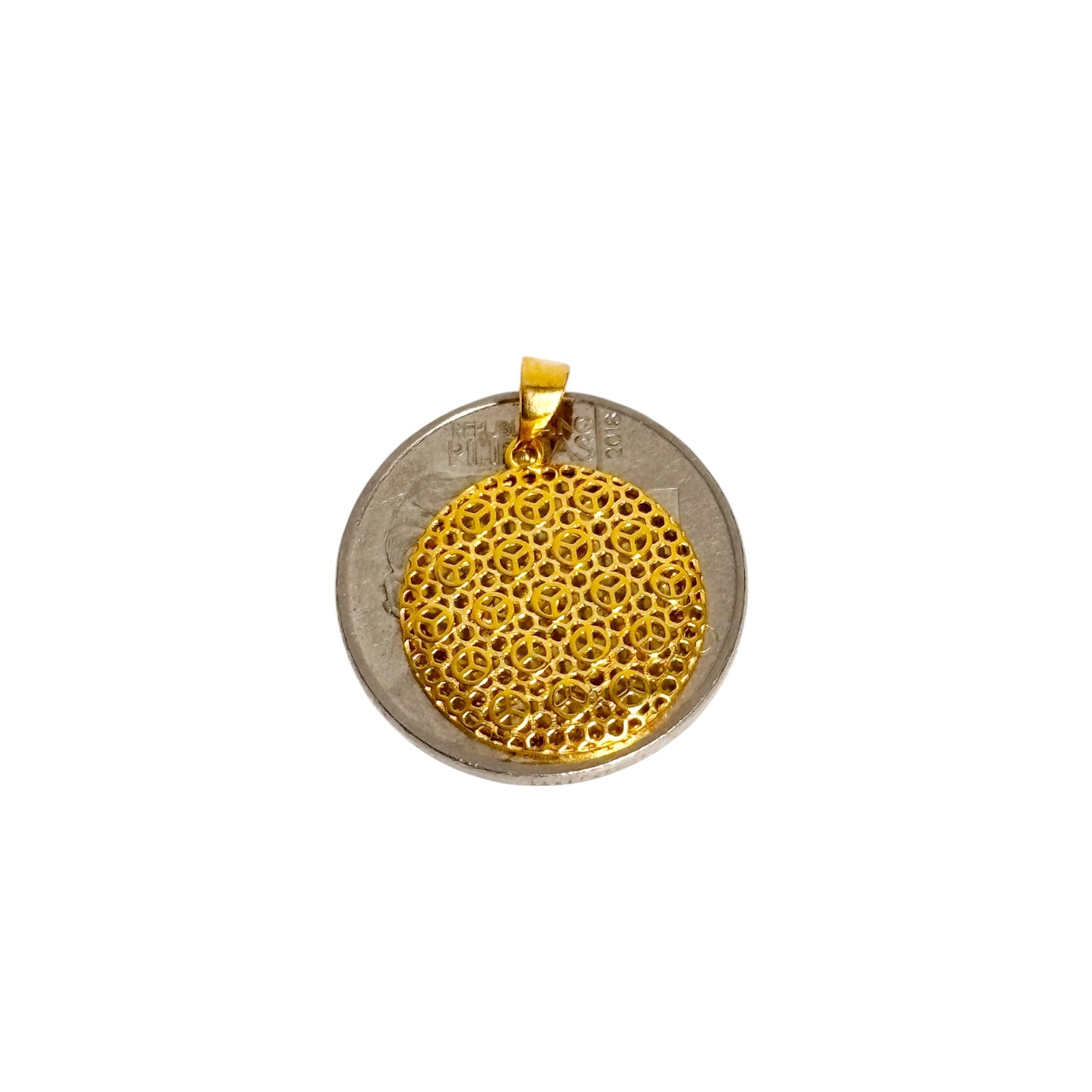 18k Saudi Gold Moonlace Pendant - SKU-BF1UO1XN