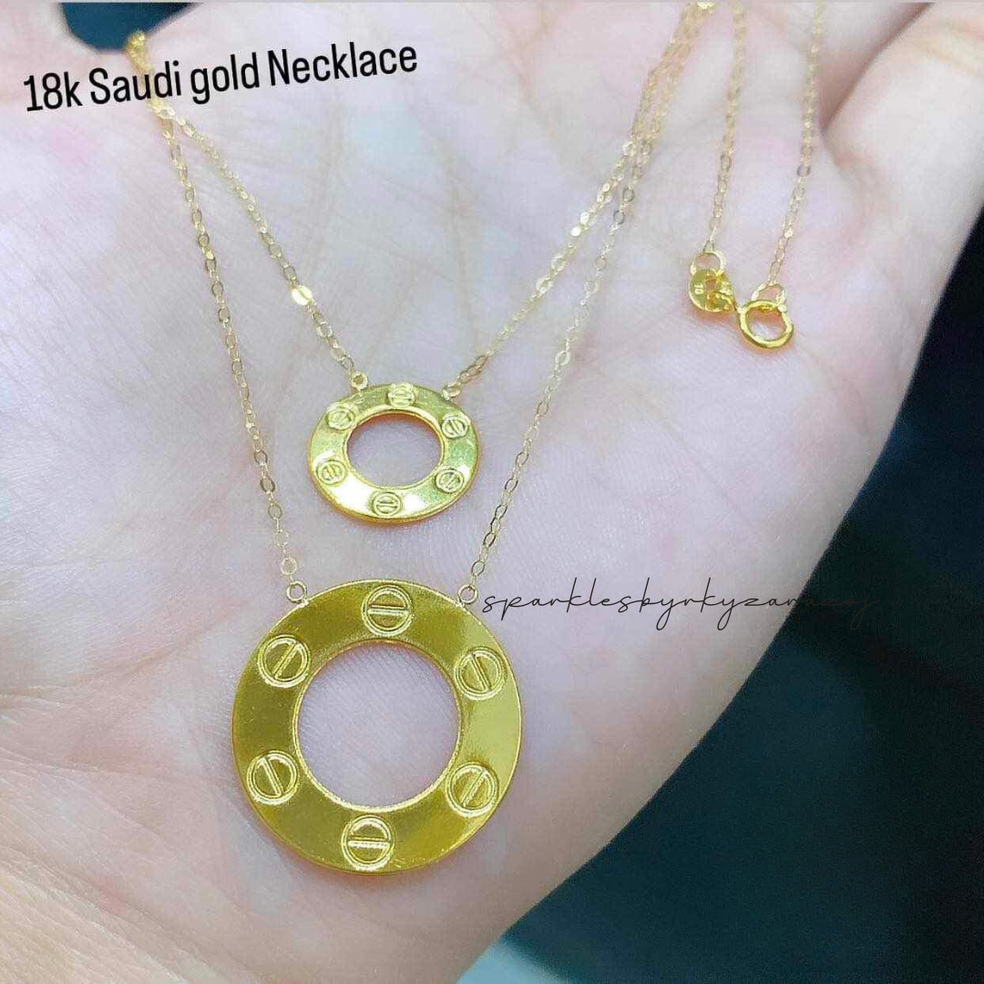 Twin Karkar Necklace Solid 18k Saudi Gold