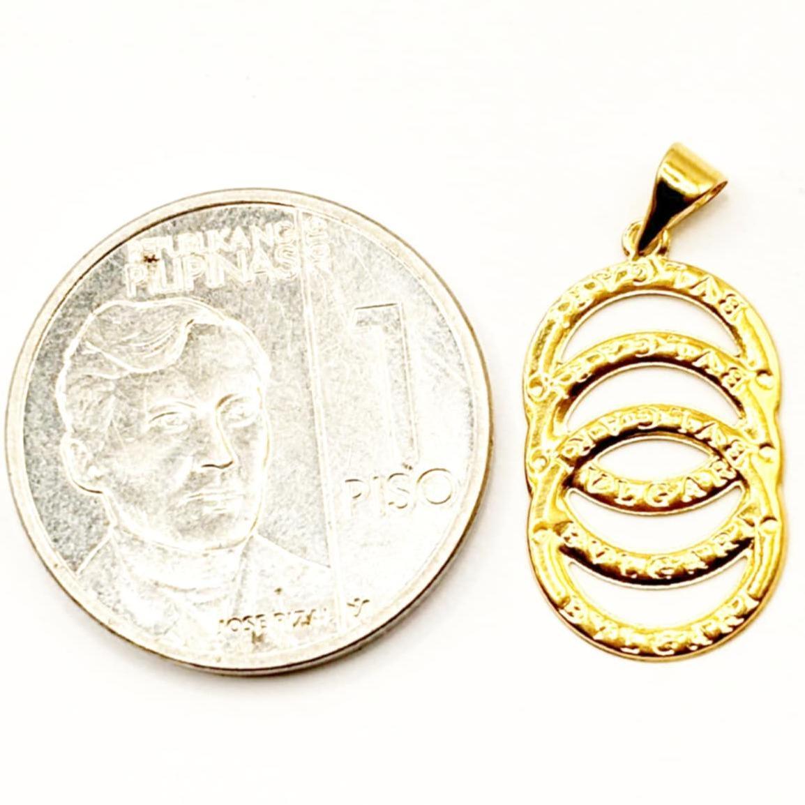 18k Saudi Gold Triple Loops Pendant - SKU-HERI8LNO