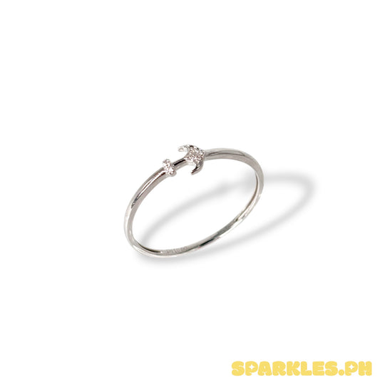 18k Natural Diamond -  Anchor Ring Size 6