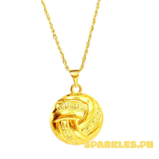 18k Saudi Gold Set Fenfen Circle + Rope Chain 22