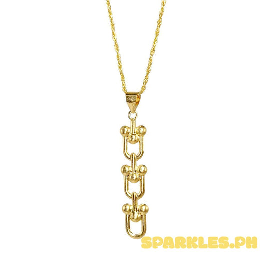 18k Saudi Gold Set Triplet U-Bar + Rope Chain 20"