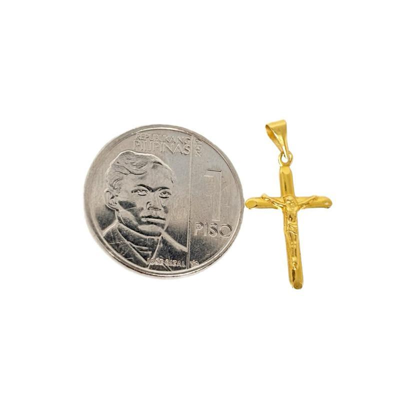 18k Saudi Gold Set Crossplain Jesus Style + Figaru Chain 16”