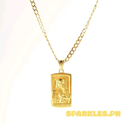 18k Saudi Gold Set Sacred + Cadena Chain 18" Makapal