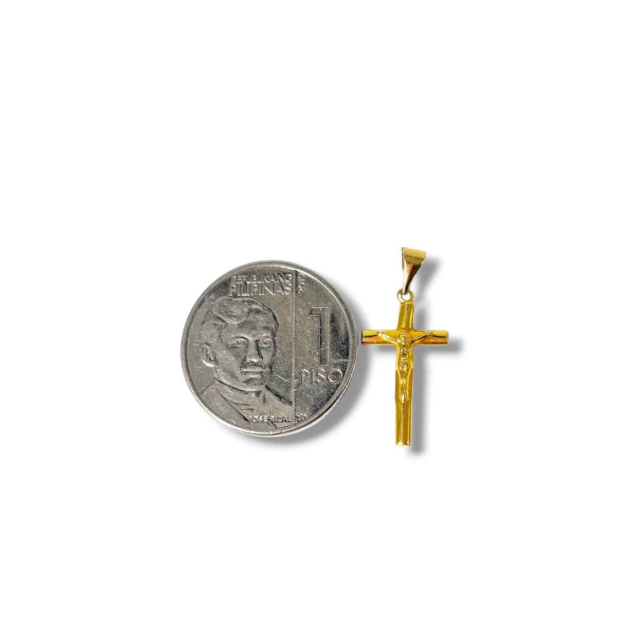 18k Saudi Gold Tauco Chain Level 1 + 18k Saudi Gold Big Square Cross Pendant