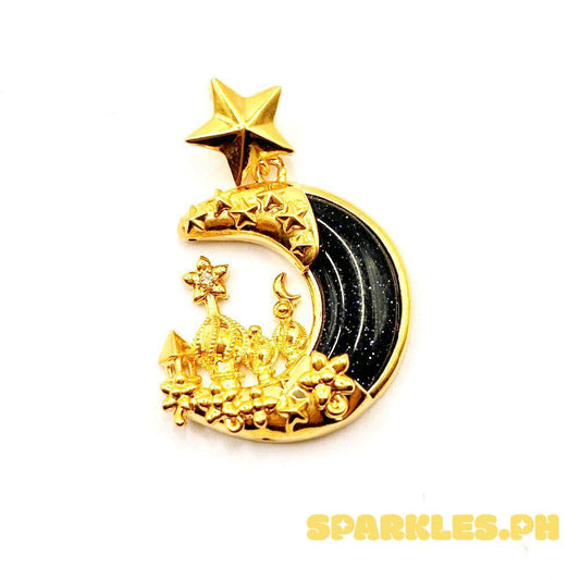 18k Saudi Gold Starry Night Ampaw Pendant - SKU - 64DN8SQE